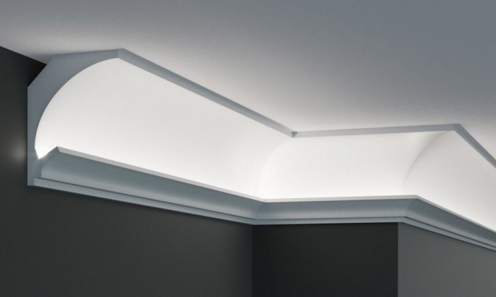 Profil pentru banda LED din polistiren extrudat acoperit cu rasina minerala KD201 - 11.5x9x115 cm [1]