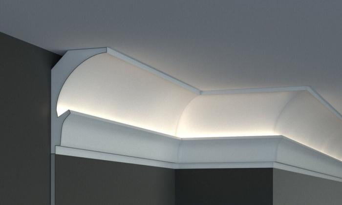 Profil pentru banda LED din polistiren extrudat acoperit cu rasina minerala KD205 - 15x9x115 cm [1]