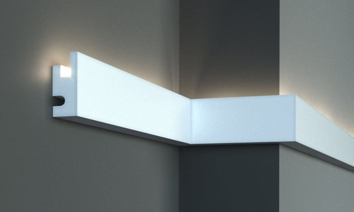 Profil pentru banda LED din polistiren extrudat acoperit cu rasina minerala KD301 - 9x4x115 cm [1]