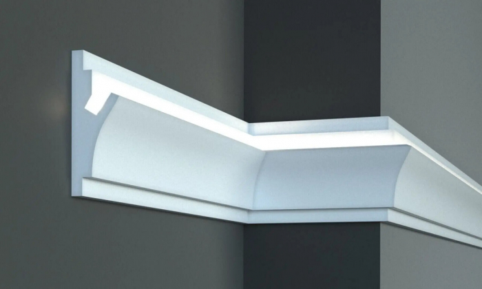 Profil pentru banda LED din polistiren extrudat acoperit cu rasina minerala KD402 - 15x5.5x115 cm [4]