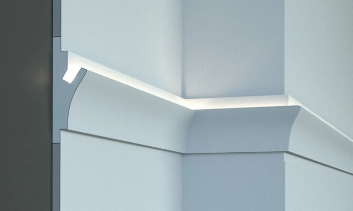 Profil pentru banda LED din polistiren extrudat acoperit cu rasina minerala KD402 - 15x5.5x115 cm [2]