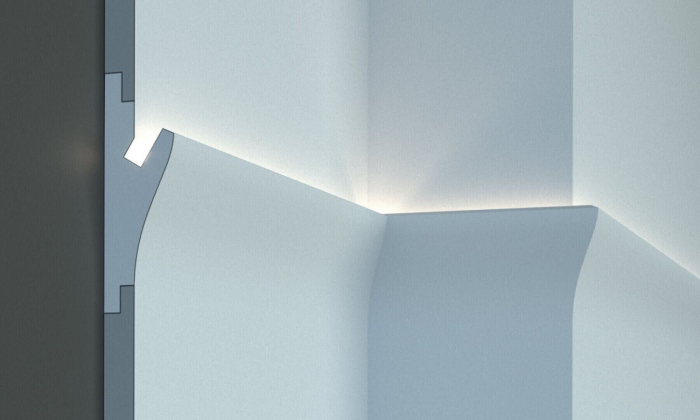 Profil pentru banda LED din polistiren extrudat acoperit cu rasina minerala KD403 - 17x5x115 cm [7]