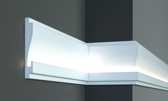 Profil pentru banda LED din polistiren extrudat acoperit cu rasina minerala KD404 - 18x2.5x115 cm [1]