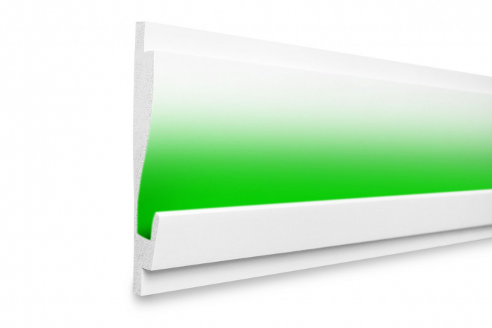 Profil pentru banda LED din polistiren extrudat acoperit cu rasina minerala KD405 - 18x3.5x115 cm [2]
