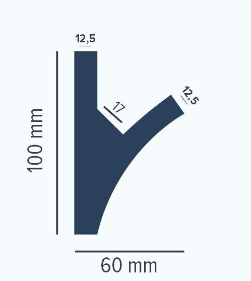 Profil pentru banda LED din polistiren extrudat acoperit cu rasina minerala KD407 - 10x6x115 cm [2]