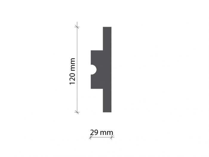 Profil pentru banda LED din polistiren extrudat acoperit cu rasina minerala KD502 - 12x2.9x115 cm [2]