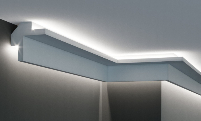 Profil pentru banda LED din polistiren extrudat acoperit cu rasina minerala KD503 - 8.4x8.4x115 cm [2]