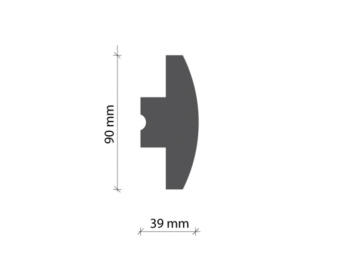 Profil pentru banda LED din polistiren extrudat acoperit cu rasina minerala KD505 - 9x3.9x115 cm [2]