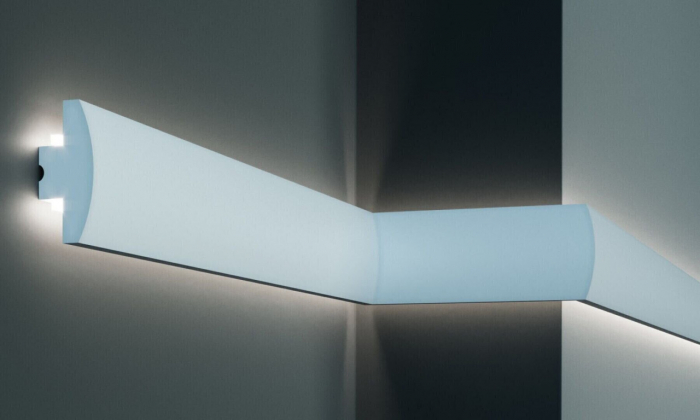 Profil pentru banda LED din polistiren extrudat acoperit cu rasina minerala KD505 - 9x3.9x115 cm [1]