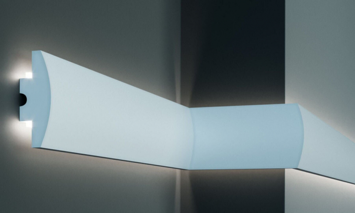 Profil pentru banda LED din polistiren extrudat acoperit cu rasina minerala KD506 - 12x4.4x115 cm [1]