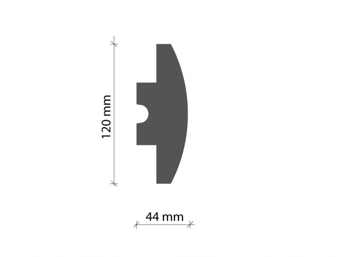 Profil pentru banda LED din polistiren extrudat acoperit cu rasina minerala KD506 - 12x4.4x115 cm [2]