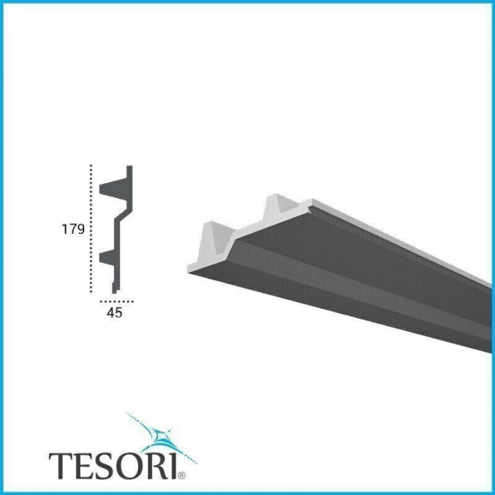 Profil pentru banda LED din poliuretan KF707 - 17.9x4.5x200 cm [2]