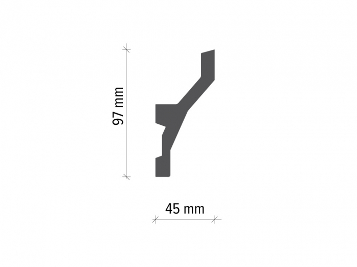 Profil pentru banda LED din poliuretan KF719 - 9.7x4.5x200 cm [2]