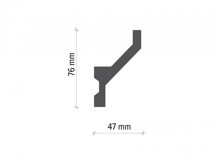 Profil pentru banda LED din poliuretan KF721 - 7.6x4.7x200 cm [2]