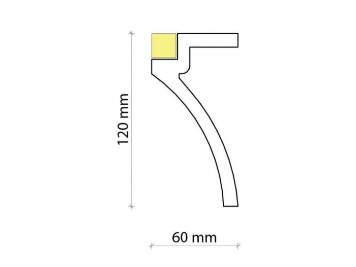 Profil pentru banda LED din poliuretan KF801 - 12x6x200 cm [4]
