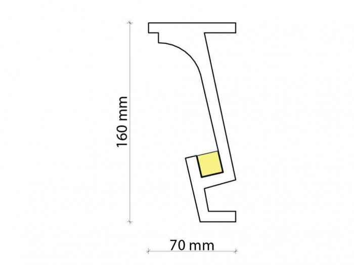 Profil pentru banda LED din poliuretan KF804 - 16x5.6x200 cm [2]