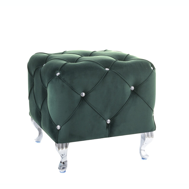 Puf Chaim 50x50 cm catifea/picioare metalice, diverse culori, tapiterie matlasata, stil baroc, HESTIAKV68S - Signal [7]