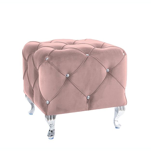 Puf Chaim 50x50 cm catifea/picioare metalice, diverse culori, tapiterie matlasata, stil baroc, HESTIAKV68S - Signal [5]