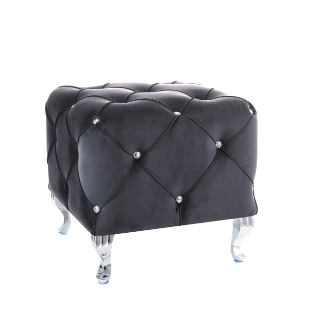 Puf Chaim 50x50 cm catifea/picioare metalice, diverse culori, tapiterie matlasata, stil baroc, HESTIAKV68S - Signal [3]