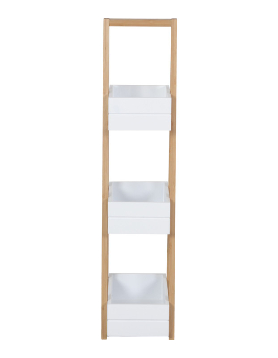 Etajeră Tercy din bambus alb natur 30x18x80 cm [3]