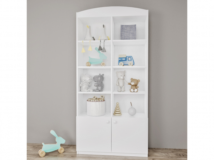 Raft carti copii dublu Babydream MDF alb/verde/roz/albastru, 180,5x90 cm [7]