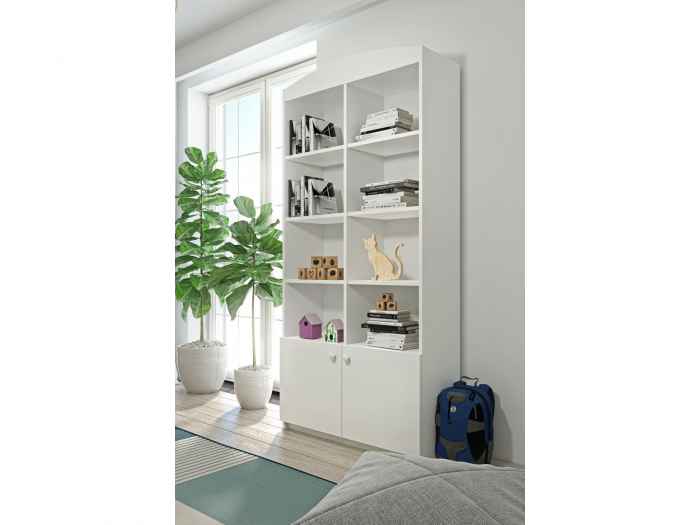 Raft carti copii dublu Babydream MDF alb/verde/roz/albastru, 180,5x90 cm [8]