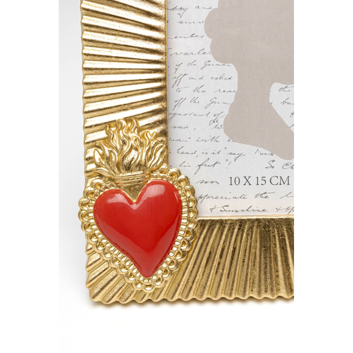 Ramă Foto Flaming Heart Due 18x2,5x22,5 cm, Rășină Poliesterică și Carton Roșu Auriu - Kare Design [3]