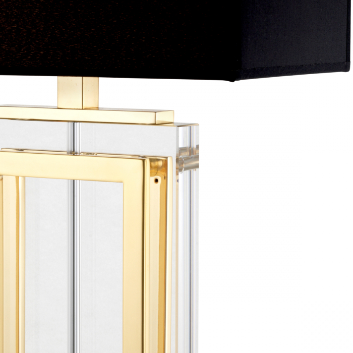   Lampă de masă Arlington cu finisaj de cristal aurit, inclusiv abajur negru 109973 EICHHOLTZ [3]
