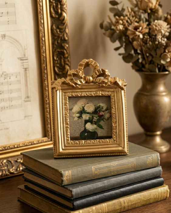 Ramă Foto Renesans 9,5x2x12 cm, Plastic și Sticlă Auriu - SHP [7]