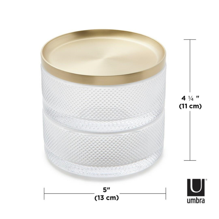 Recipient pentru Bijuterii Tesora, Rășină de Beton și Metal Acoperit cu Un Strat Subțire de Cupru Alamă - Umbra [6]