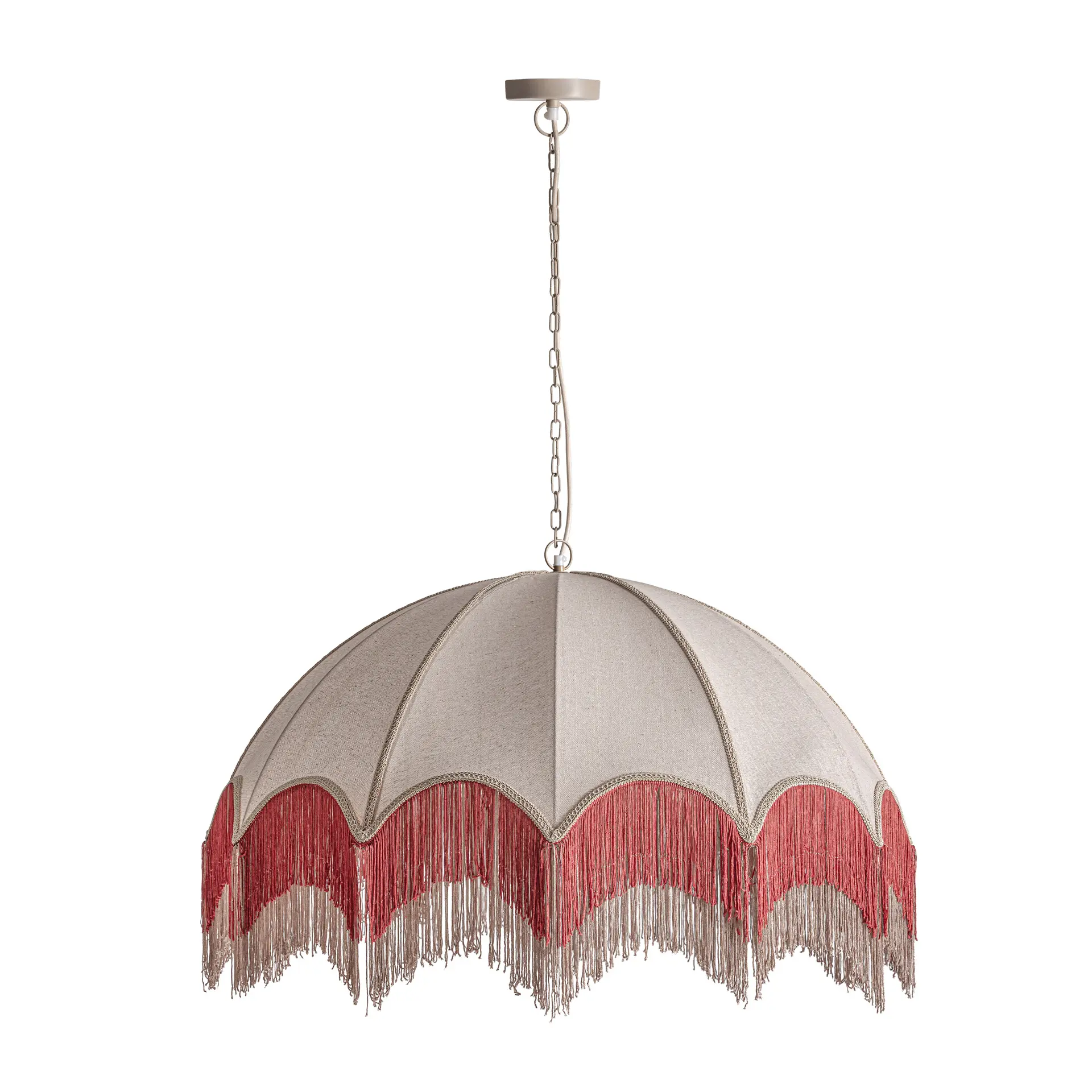 Sakhsa Lampa de Tavan din Poliester și Fier Bej, 91x91x65cm, VicalHome 38148 VicalHome 38148 [5]