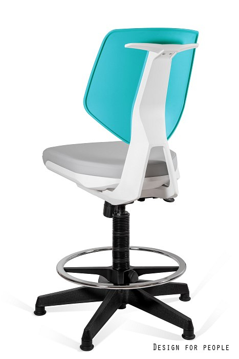 Scaun ajustabil gri/verde Kaden, spatar plastic, sezut piele ecologica, 1167N2D2-GREY/GREEN - Unique [2]