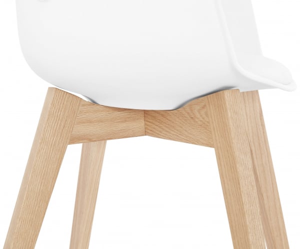 Scaun alb Huber design scandinav polipropilena, picioare fag, AC02710WHNA - Kokoon [4]