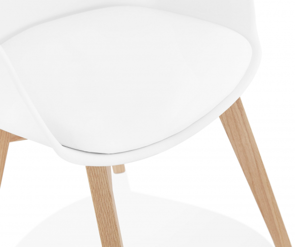 Scaun alb Huber design scandinav polipropilena, picioare fag, AC02710WHNA - Kokoon [3]