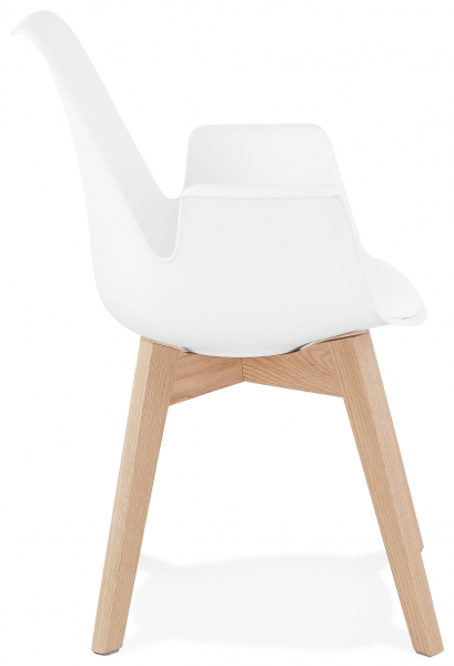 Scaun alb Huber design scandinav polipropilena, picioare fag, AC02710WHNA - Kokoon [6]