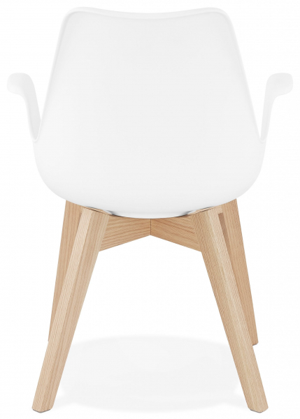 Scaun alb Huber design scandinav polipropilena, picioare fag, AC02710WHNA - Kokoon [2]