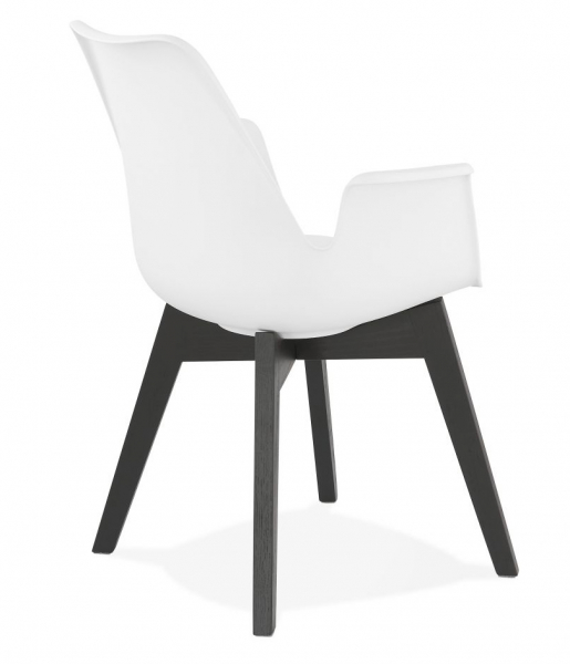 Scaun alb Huber design scandinav, polipropilena, picioare negre lemn, AC02730WHBL - Kokoon [4]