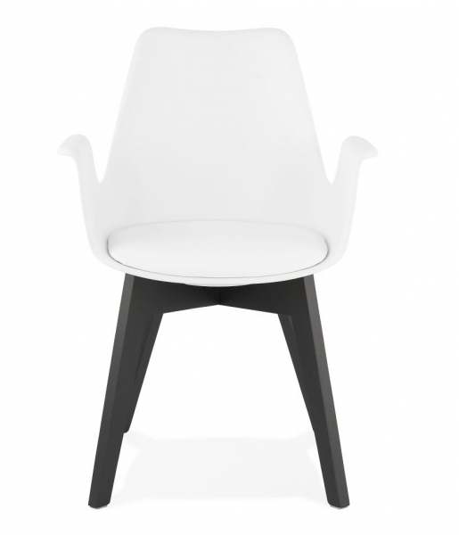 Scaun alb Huber design scandinav, polipropilena, picioare negre lemn, AC02730WHBL - Kokoon [2]