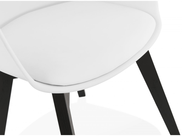 Scaun alb Huber design scandinav, polipropilena, picioare negre lemn, AC02730WHBL - Kokoon [7]