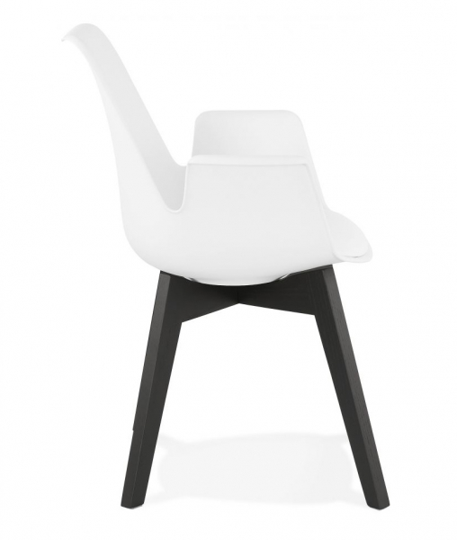 Scaun alb Huber design scandinav, polipropilena, picioare negre lemn, AC02730WHBL - Kokoon [3]