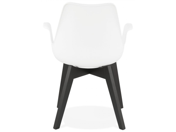 Scaun alb Huber design scandinav, polipropilena, picioare negre lemn, AC02730WHBL - Kokoon [5]