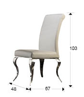 Scaun alb/negru lux stil baroc Jerrea, piele sintetica, picioare metal, 792538 - Schuller [2]