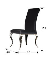 Scaun alb/negru lux stil baroc Jerrea, piele sintetica, picioare metal, 792538 - Schuller [4]