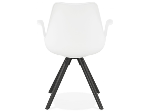 Scaun alb Rio design scandinav, picioare negre lemn, K AC02690WHBL - Kokoon [4]