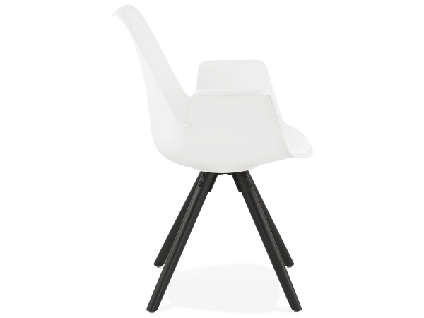 Scaun alb Rio design scandinav, picioare negre lemn, K AC02690WHBL - Kokoon [2]