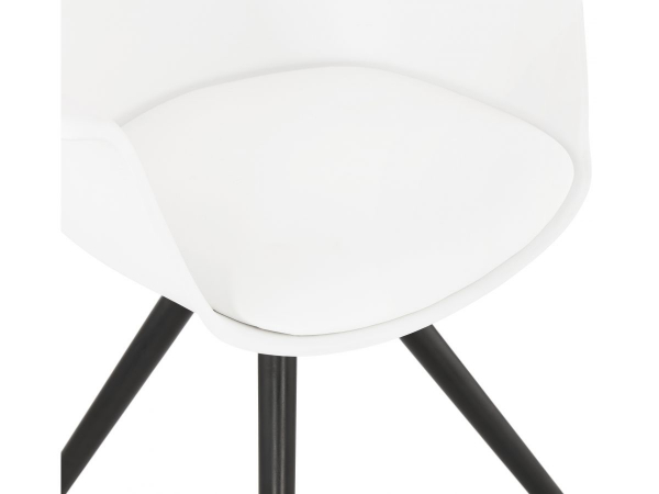 Scaun alb Rio design scandinav, picioare negre lemn, K AC02690WHBL - Kokoon [5]