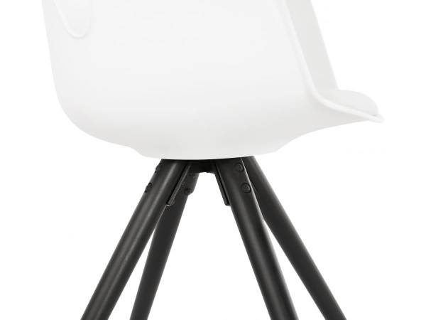 Scaun alb Rio design scandinav, picioare negre lemn, K AC02690WHBL - Kokoon [6]