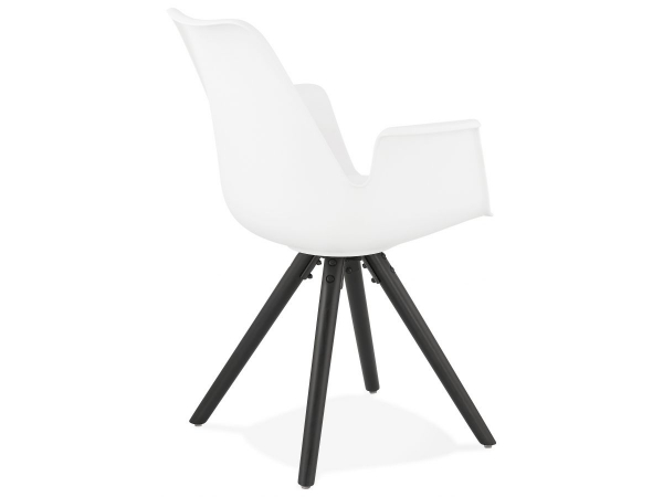 Scaun alb Rio design scandinav, picioare negre lemn, K AC02690WHBL - Kokoon [3]