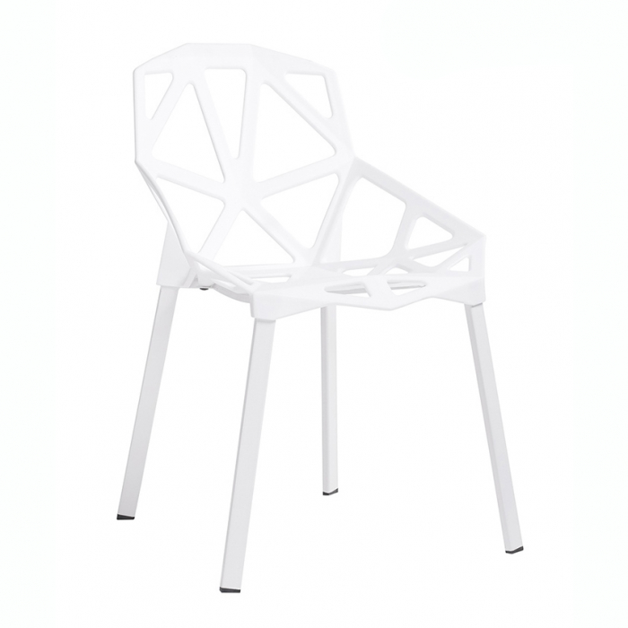 Scaun Argus design geometric, alb/negru, polipropilena, picioare metalice, C1023.BLACK - King [8]