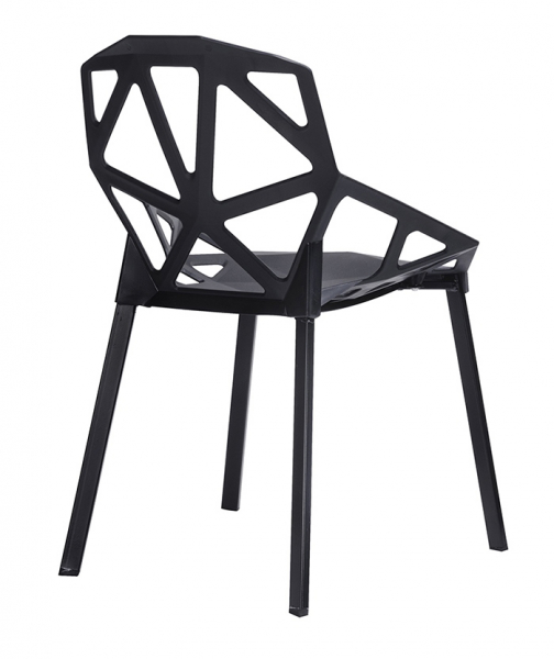 Scaun Argus design geometric, alb/negru, polipropilena, picioare metalice, C1023.BLACK - King [2]